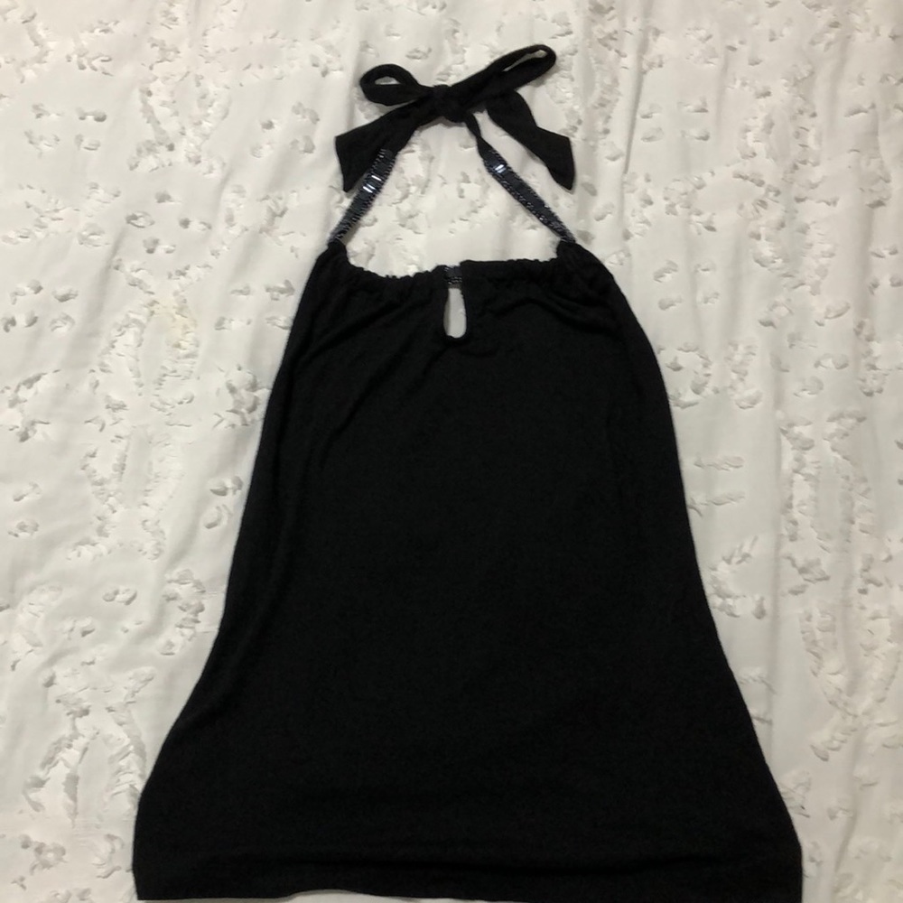 Black tie neck women’s top